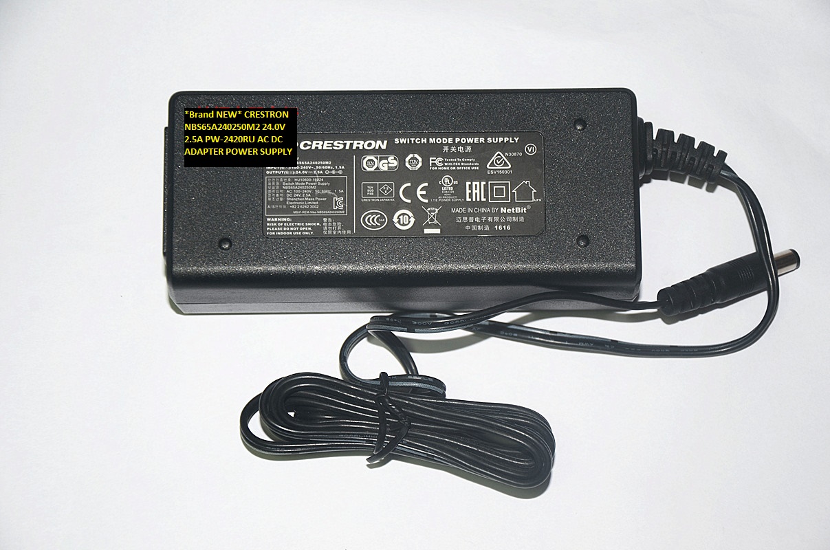 *Brand NEW* CRESTRON 24.0V 2.5A NBS65A240250M2 PW-2420RU AC DC ADAPTER POWER SUPPLY - Click Image to Close